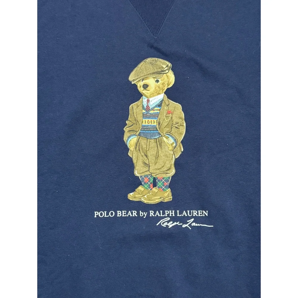 Polo Ralph Lauren Polo Bear Navy Blue Crewneck Sweatshirt Mens Sz XL Dapper Bear